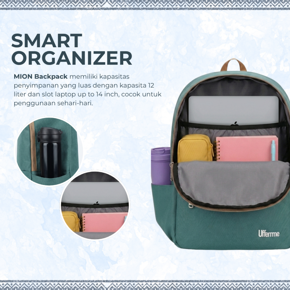 Tas Ransel Wanita Tas Sekolah Tas Laptop Backpack Tas Kuliah Kerja Wanita Mion Uffemme