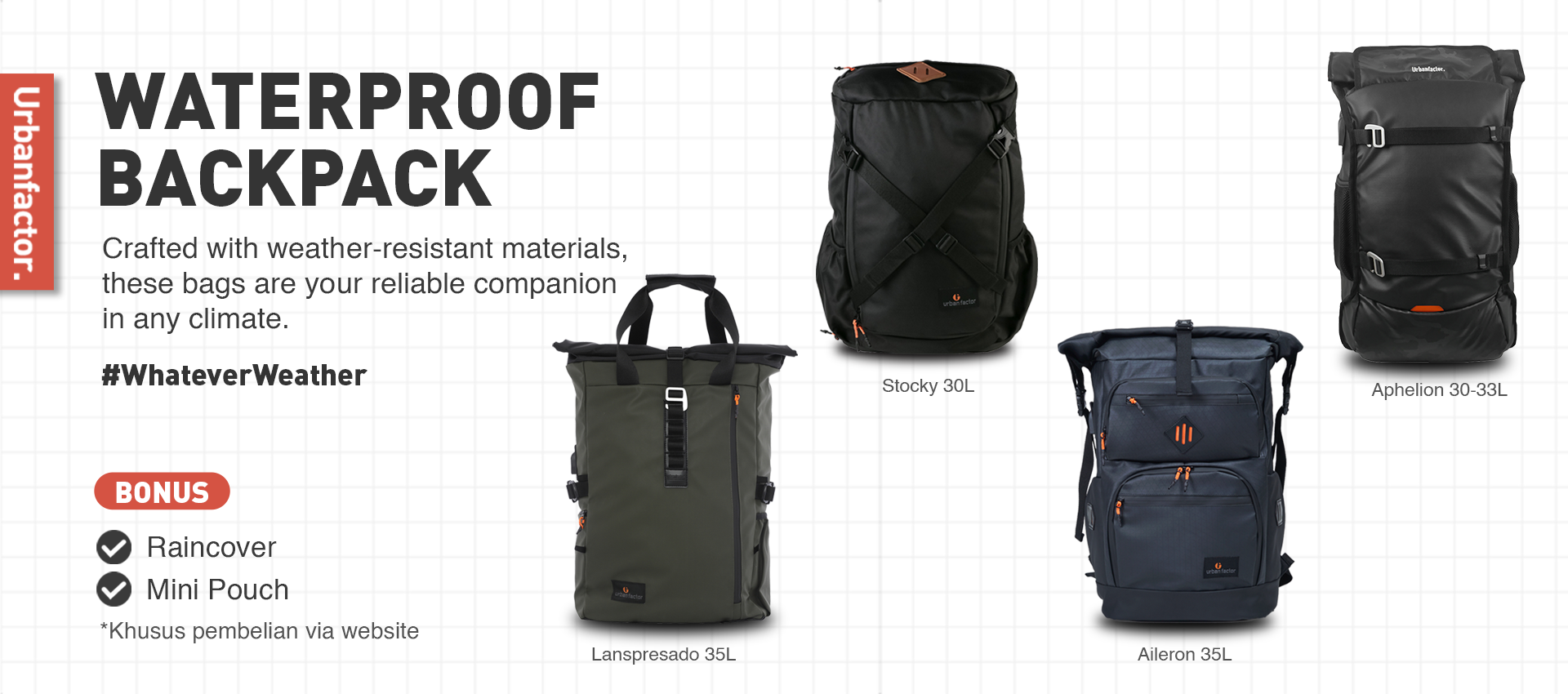 Waterproof Backpack Line Up